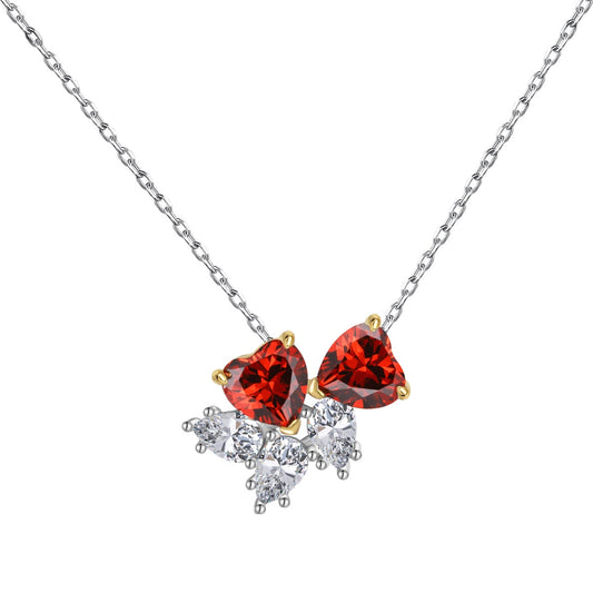 [Rose Jewels]Dainty Red Heart Necklace