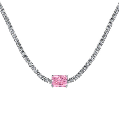 [Rose Jewels]2.0 carat Ornate Emerald Cut Necklace