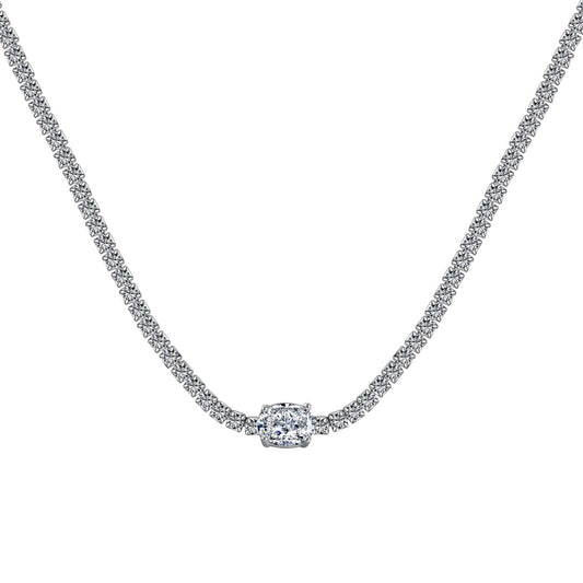 [Rose Jewels]1.0 Carat Shining Oval Cut Necklace