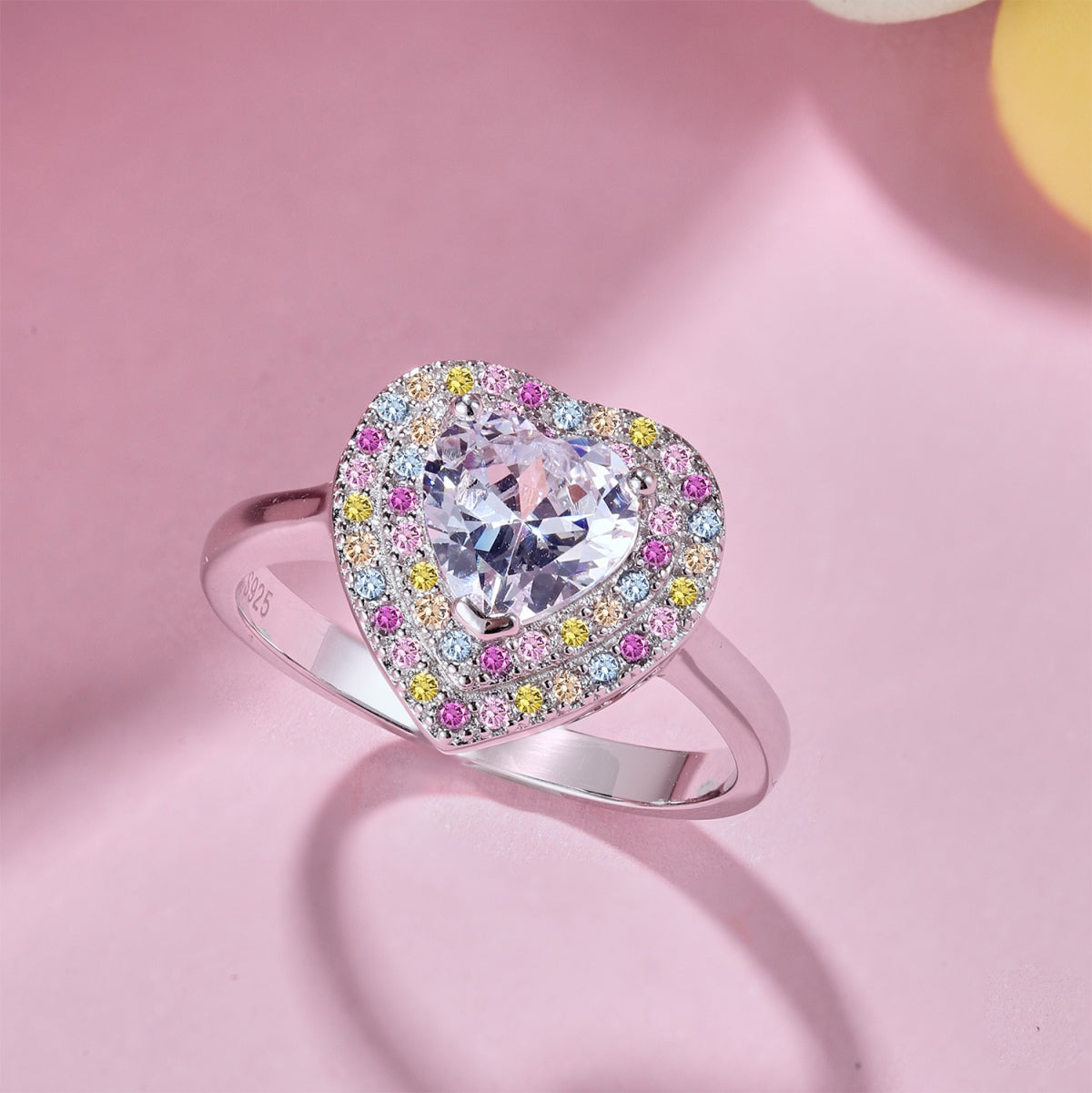 [Rose Jewels]Delicate Ebullient Heart Shape Wedding Ring