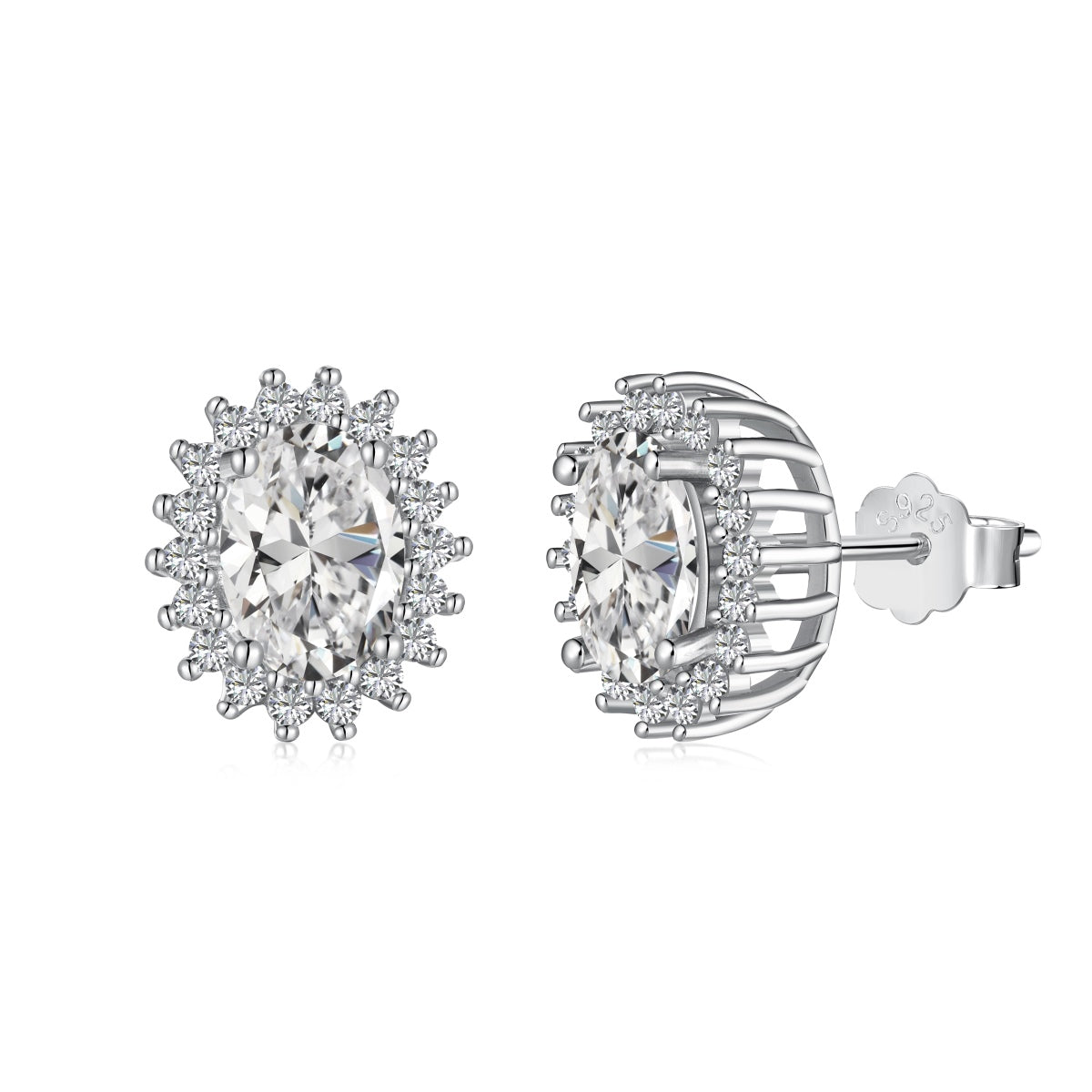 [Rose Jewels]Delicate Radiant Oval Cut Daily Earrings