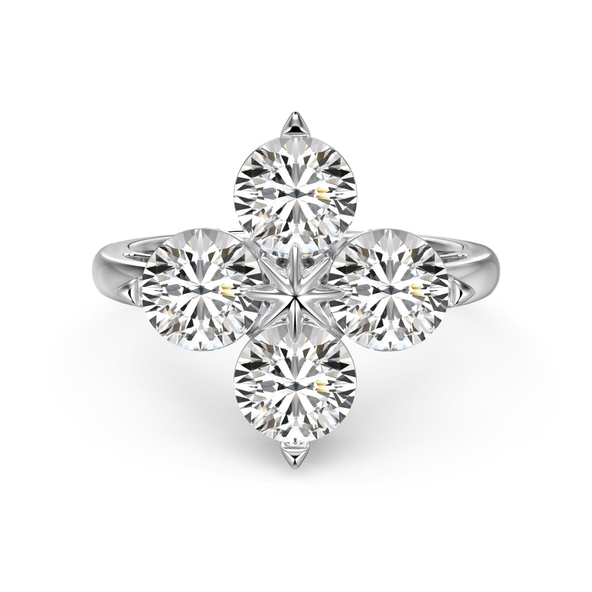 [Rose Jewels]Four-Leaf Clover Eight-Pointed Star Ring