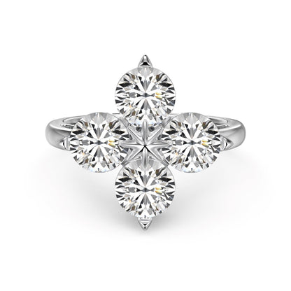 [Rose Jewels]Four-Leaf Clover Eight-Pointed Star Ring