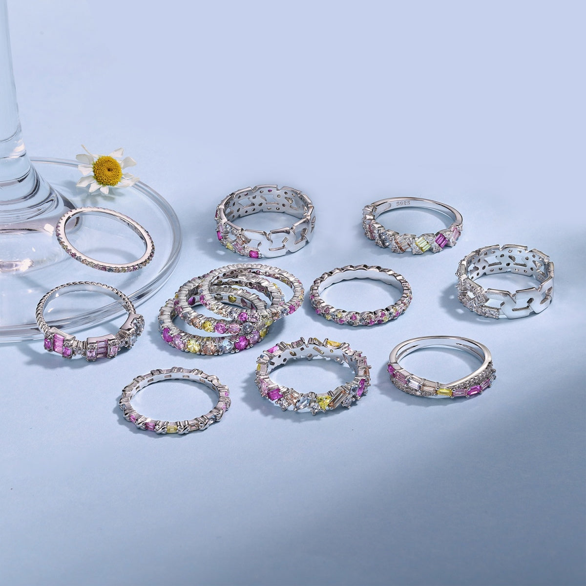 [Rose Jewels]Radiant Sparkling Round Cut Daily Ring