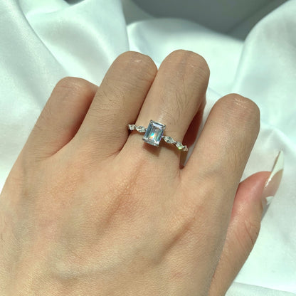 [Rose Jewels]1.0 Carat Dainty Resplendent Radiant Cut Daily Ring