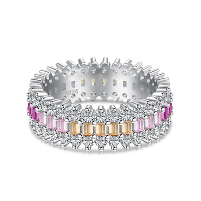 [Rose Jewels]Ornate Colorful Radiant Cut Daily Ring