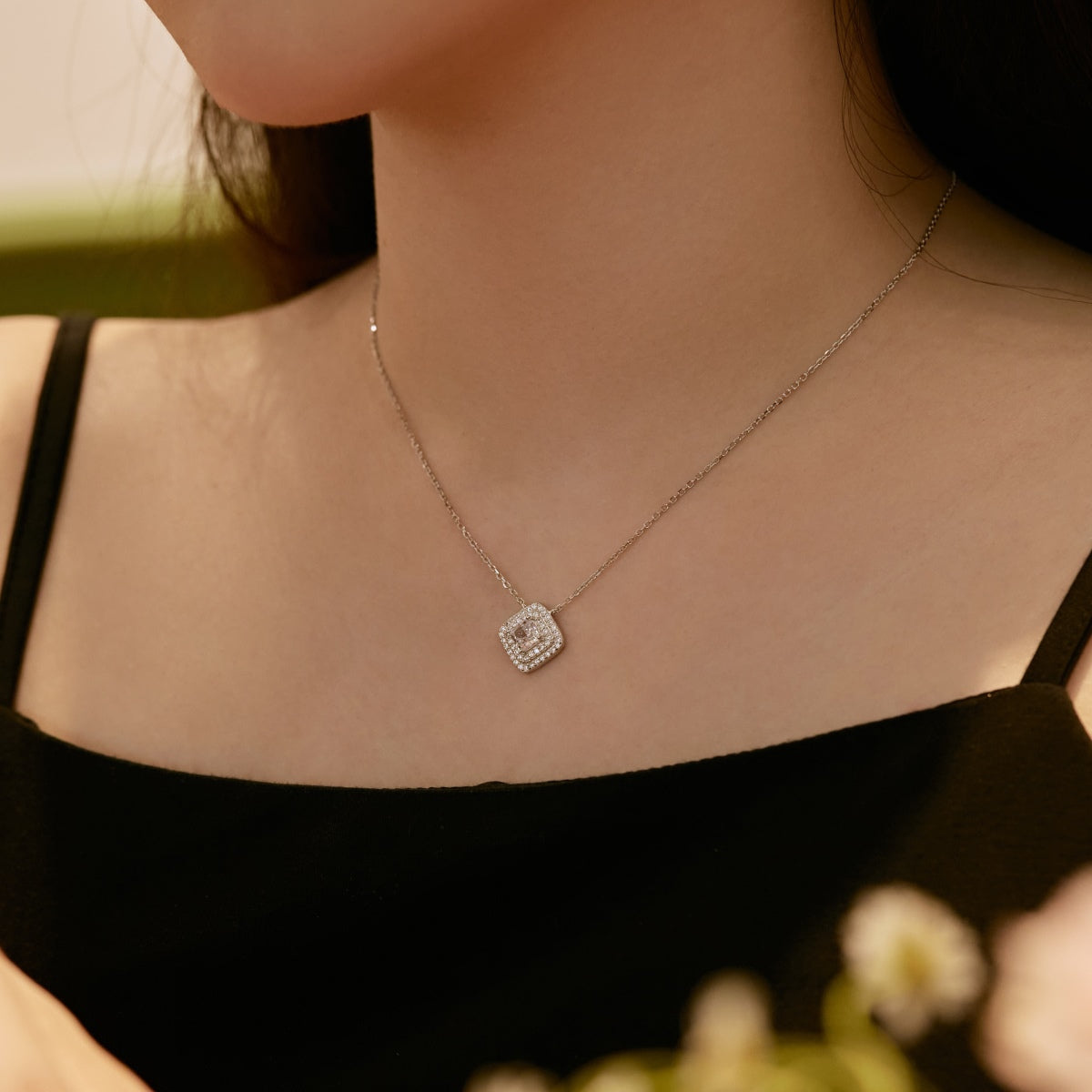 [Rose Jewels]Sparkling Asscher Cut Necklace