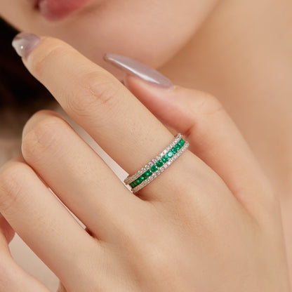 [Rose Jewels]Delicate Colorful Round Cut Daily Ring