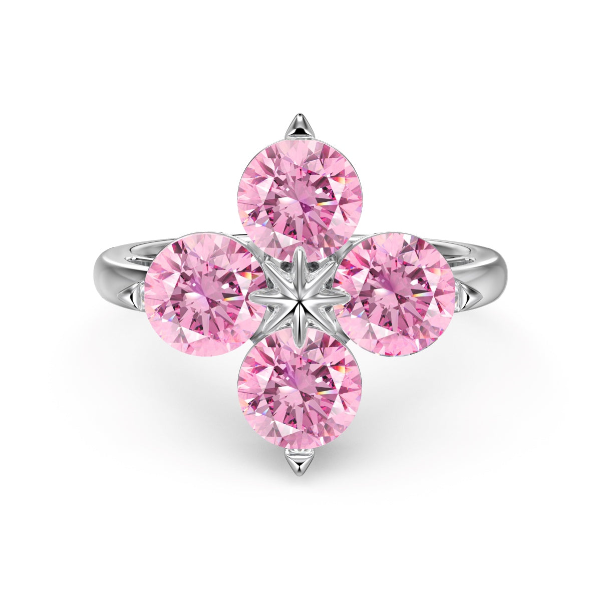 [Rose Jewels]Four-Leaf Clover Eight-Pointed Star Ring