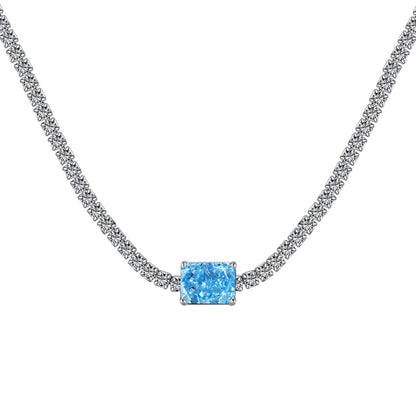 [Rose Jewels]2.0 carat Ornate Emerald Cut Necklace