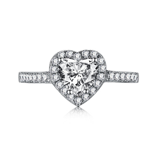 [Rose Jewels]Eternity Splashy Romantic Heart Shape Lover Ring