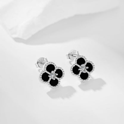 [Rose Jewels]Four-Leaf Clover Flower Shape Exquisite Earrings