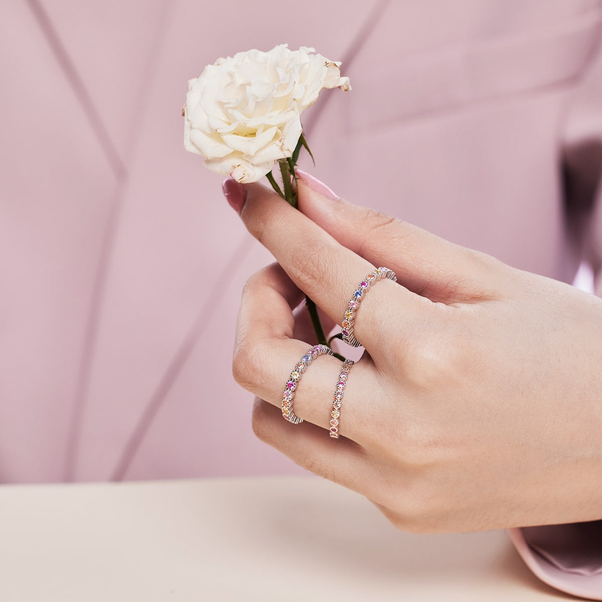 [Rose Jewels]Elegant Energetic Round Cut Daily Ring