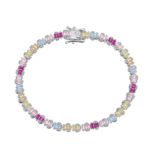 [Rose Jewels]Delicate Colorful Emerald Cut Party Bracelet