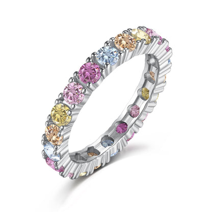 [Rose Jewels]Dazzling Lustrous Round Cut Tennis Ring