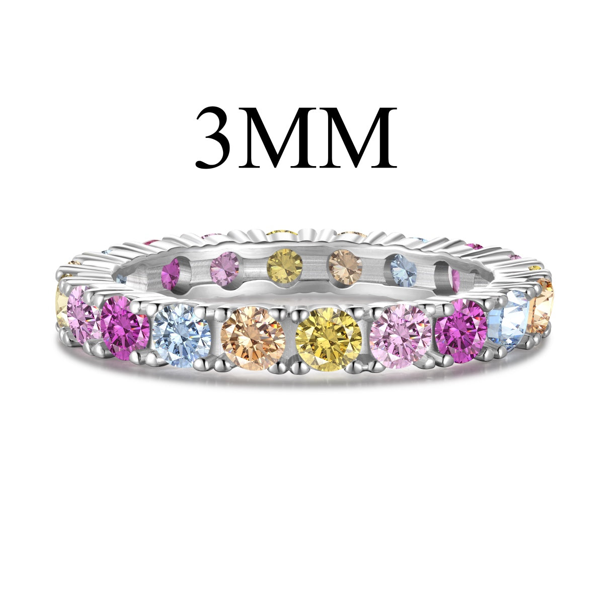 [Rose Jewels]Dazzling Lustrous Round Cut Tennis Ring