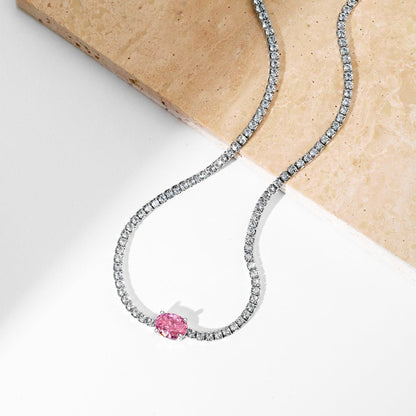 [Rose Jewels]1.0 Carat Shining Oval Cut Necklace