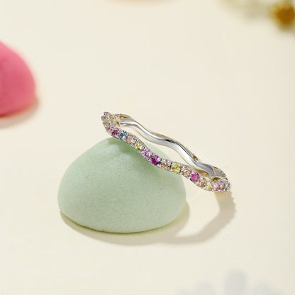 [Rose Jewels]Dainty Colorful Round Cut Party Ring