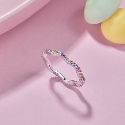 [Rose Jewels]Dainty Colorful Round Cut Party Ring