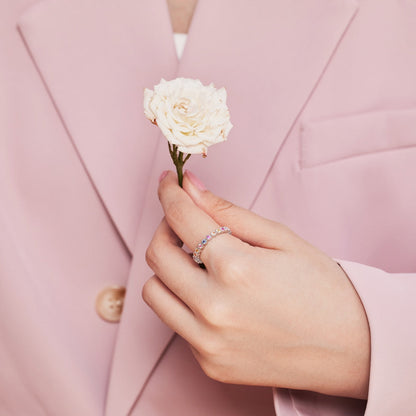 [Rose Jewels]Unique Scintillating Round Cut Daily Ring