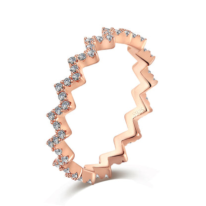 [Rose Jewels]Delicate Enchanting Wave Shape Daily Ring