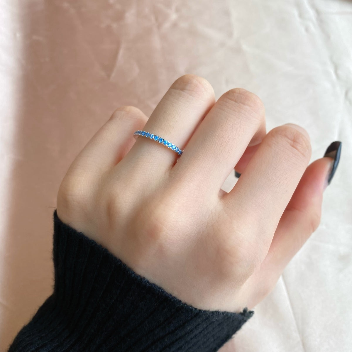 [Rose Jewels]Delicate Sparkling Round Cut Daily Ring