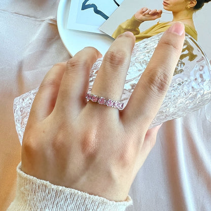 [Rose Jewels]Eternity Round Cut Tennis Ring