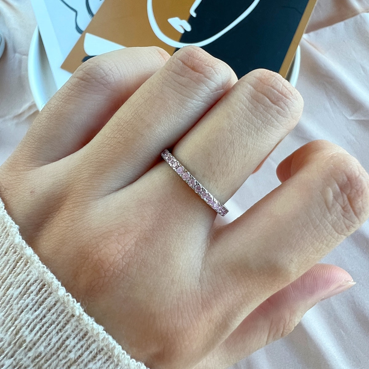 [Rose Jewels]Delicate Sparkling Round Cut Daily Ring