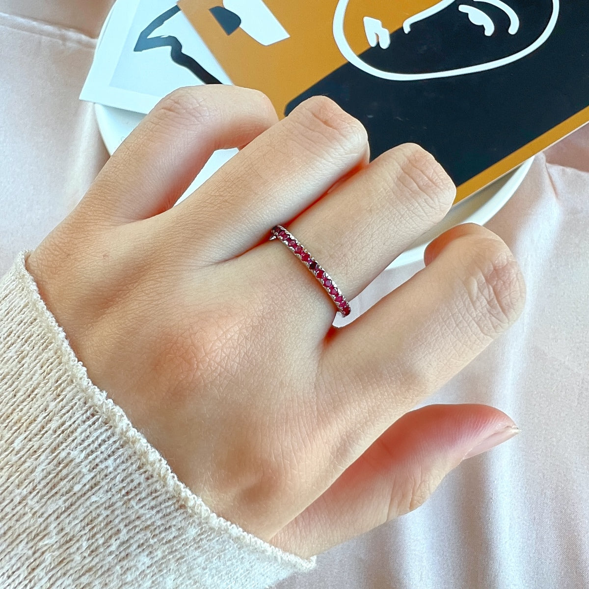 [Rose Jewels]Delicate Sparkling Round Cut Daily Ring