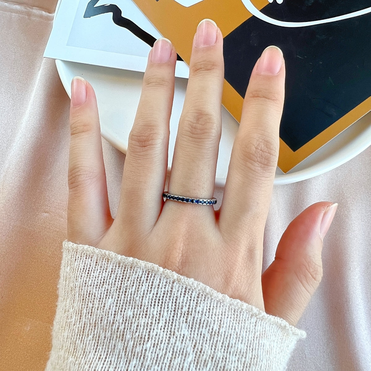 [Rose Jewels]Delicate Sparkling Round Cut Daily Ring