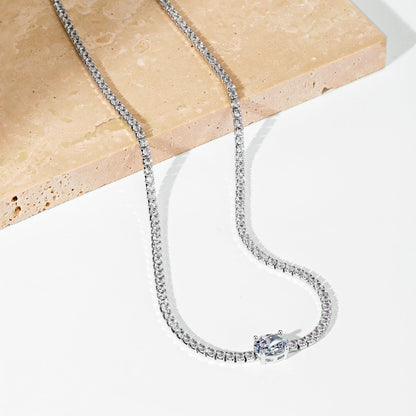 [Rose Jewels]1.0 Carat Shining Oval Cut Necklace