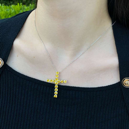 [Rose Jewels]Radiant Cross Shape Necklace