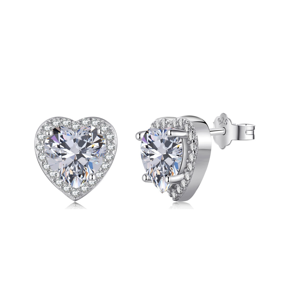 [Rose Jewels]Sparkling Heart Shape Lover Earrings