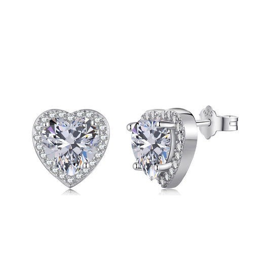 [Rose Jewels]Sparkling Heart Shape Lover Earrings