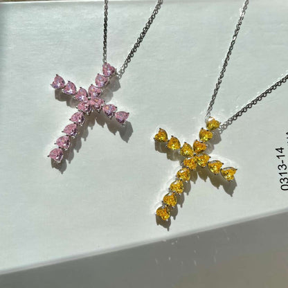 [Rose Jewels]Radiant Cross Shape Necklace