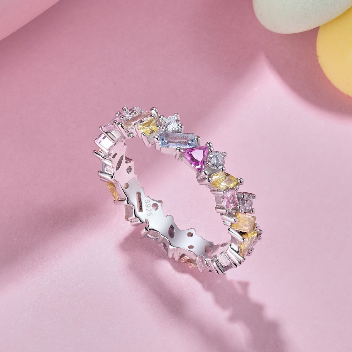 [Rose Jewels]Dazzling Polychromatic Multi cut Daily Ring