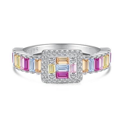 [Rose Jewels]Exquisite Colorful Radiant Cut Party Ring