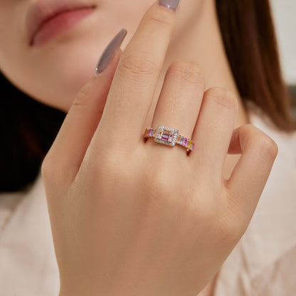 [Rose Jewels]Exquisite Colorful Radiant Cut Party Ring