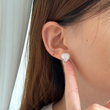 [Rose Jewels]Sparkling Heart Shape Lover Earrings