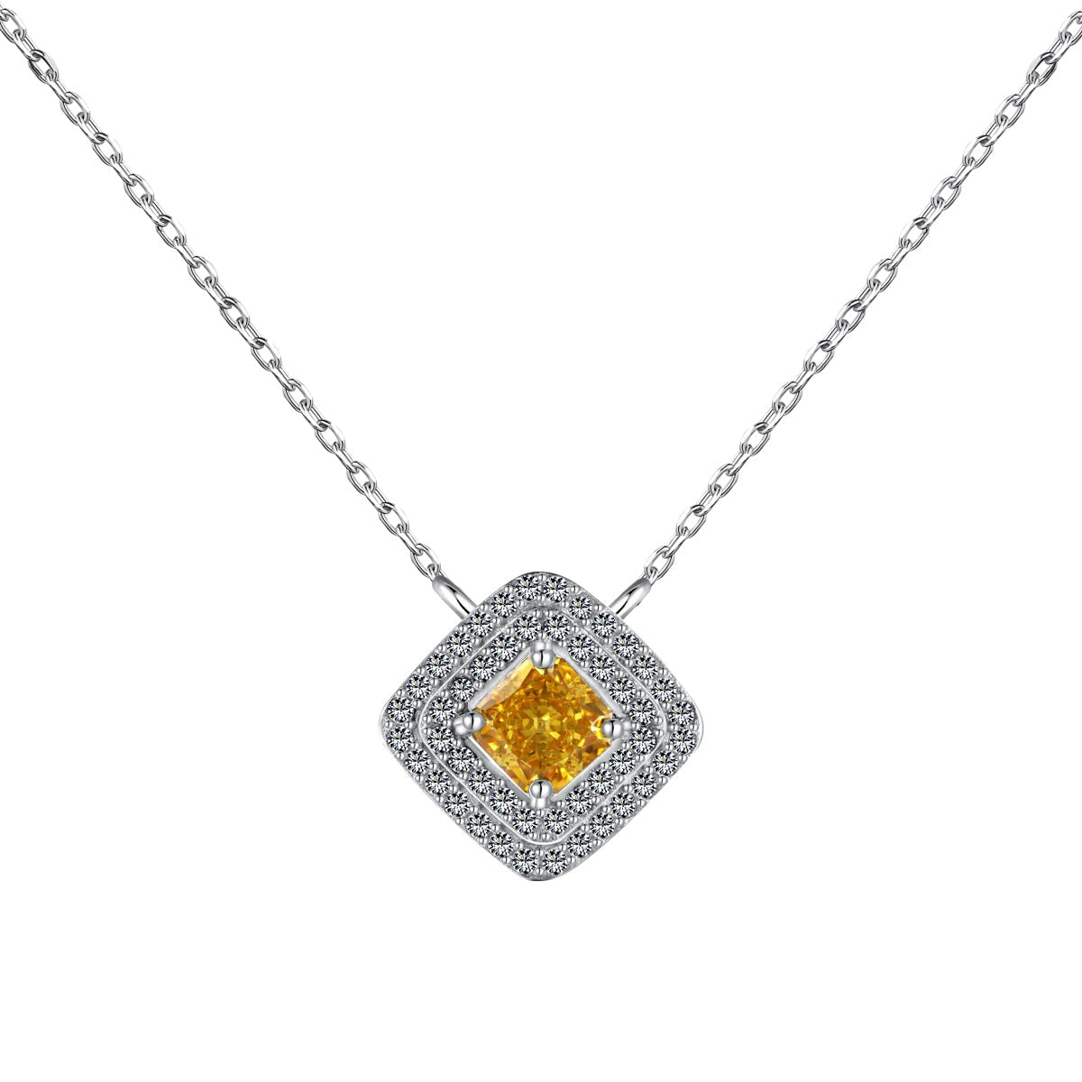 [Rose Jewels]Sparkling Asscher Cut Necklace