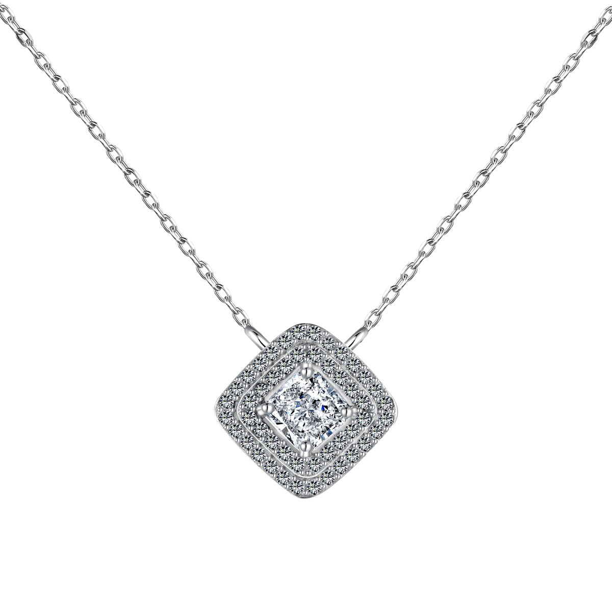 [Rose Jewels]Sparkling Asscher Cut Necklace