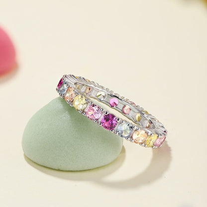 [Rose Jewels]Dazzling Lustrous Round Cut Tennis Ring