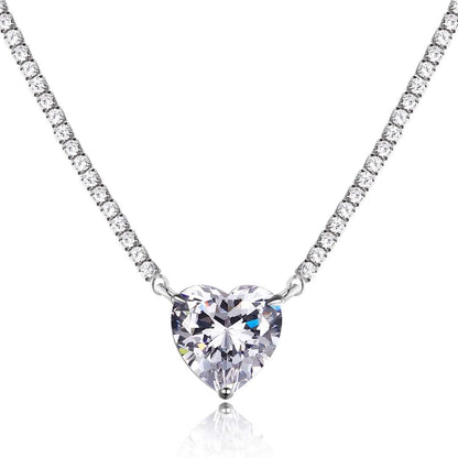 [Rose Jewels]8.0 Carat Versatile Colorful Sweet Heart-Shaped Tennis Necklace