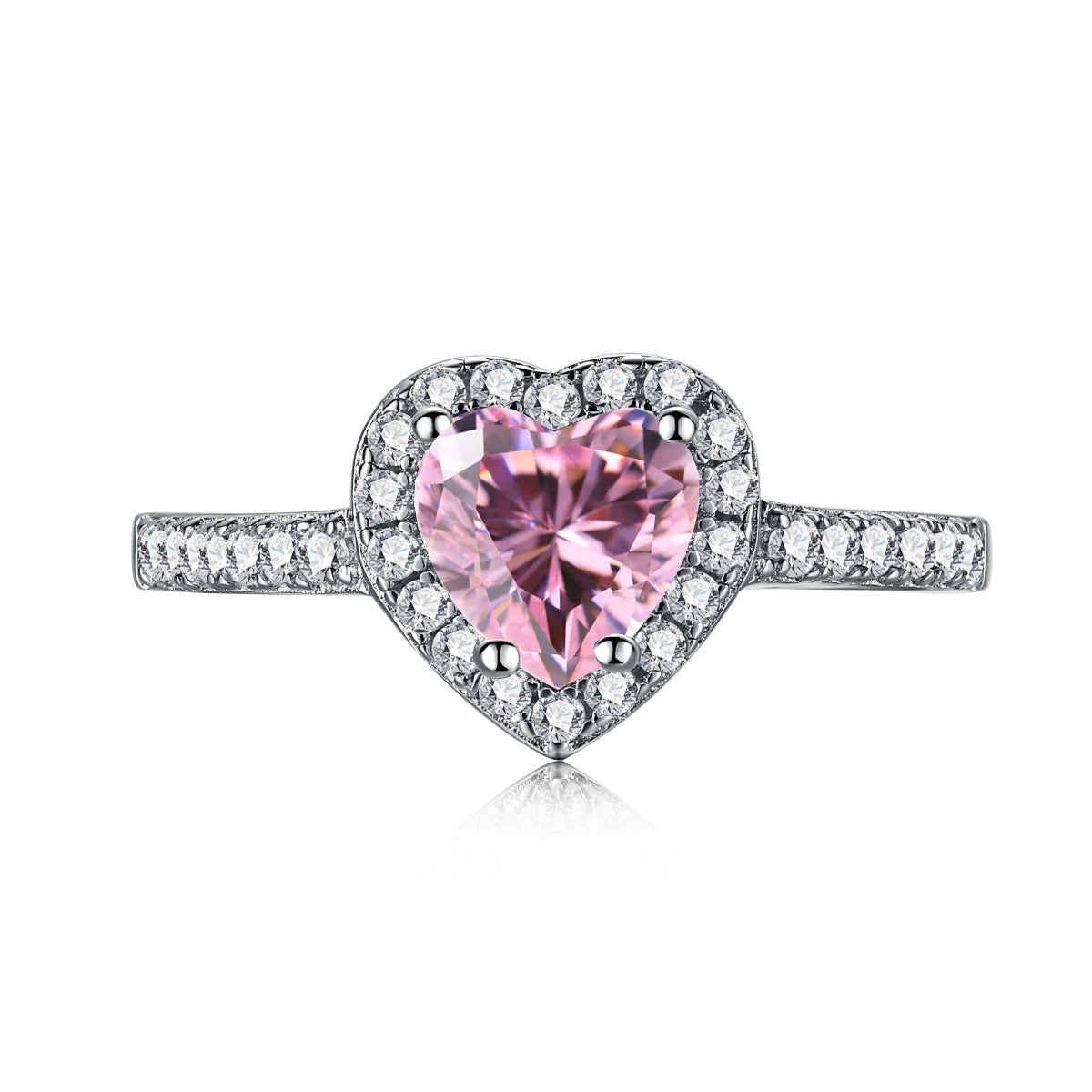 [Rose Jewels]Eternity Splashy Romantic Heart Shape Lover Ring