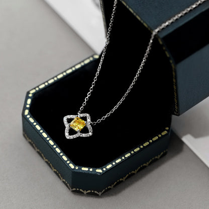 [Rose Jewels]Exquisite Flower Shape Princess Cut Necklace