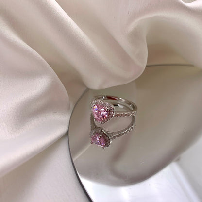 [Rose Jewels]Eternity Splashy Romantic Heart Shape Lover Ring