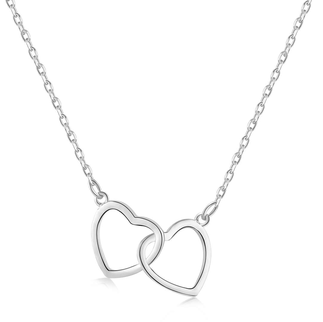 [Rose Jewels]Sterling Silver Love Double Ring Necklace