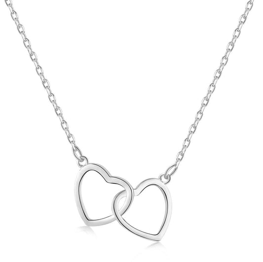 [Rose Jewels]Sterling Silver Love Double Ring Necklace