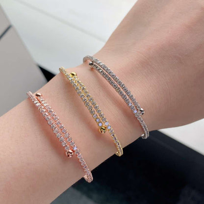 [Rose Jewels]Row of Diamonds Round Fashion Bracelet