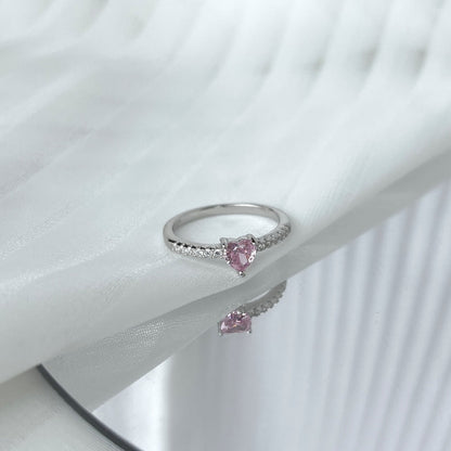 [Rose Jewels]0.5 Carat CaratEternity Charming Heart Shape Lover Ring